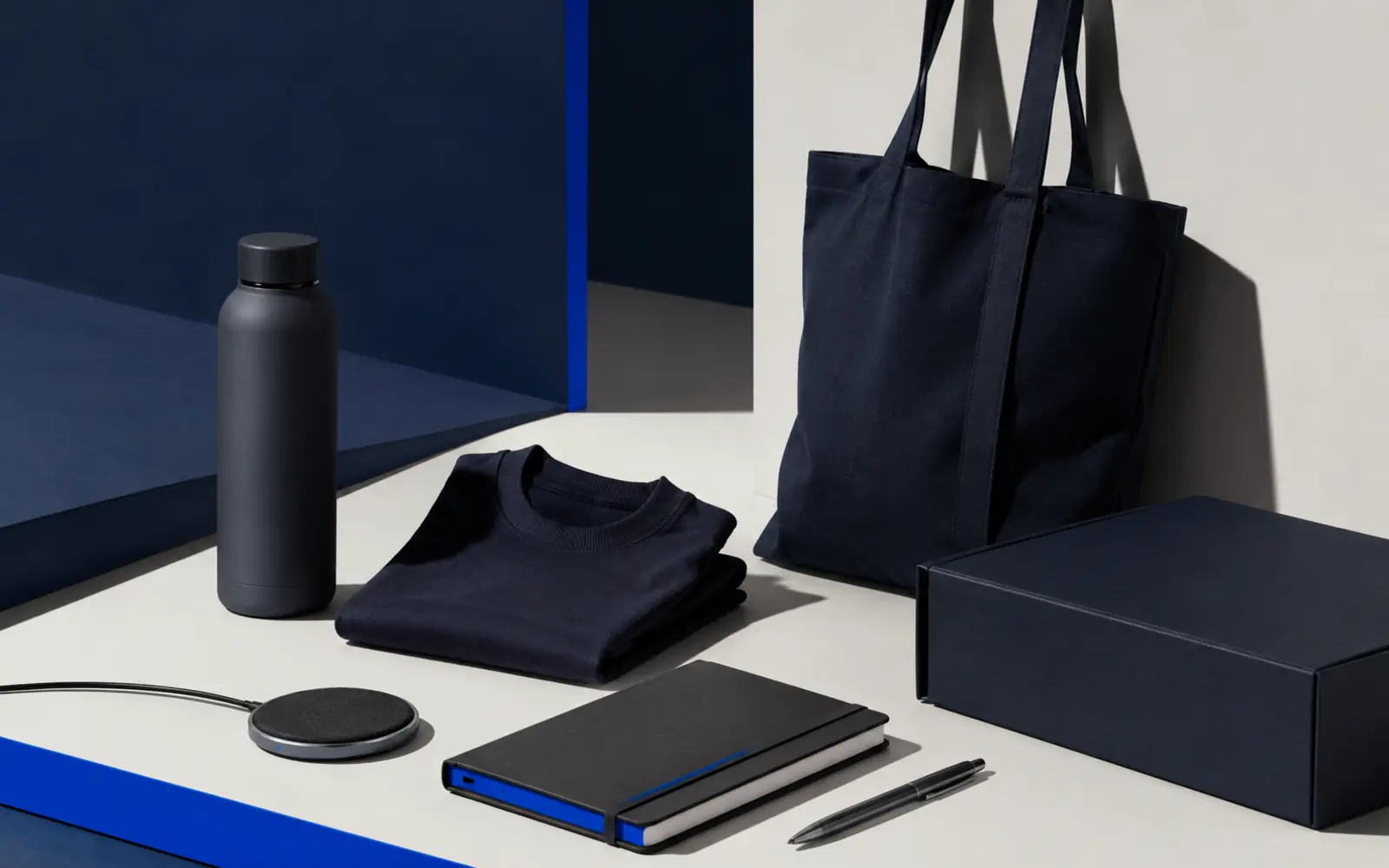 BrandedHQ hero — premium branded merchandise mockup